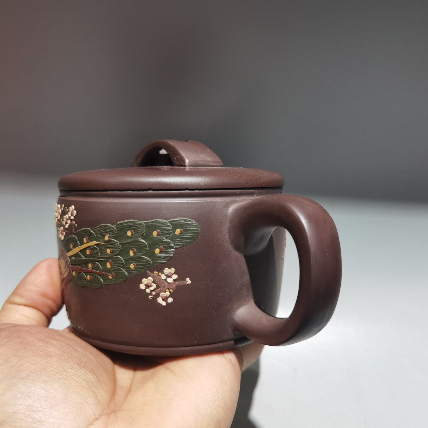 Chinese Yixing Zisha Clay Handmade Exquisite Teapot（汉瓦壶 底款：金鼎商标）