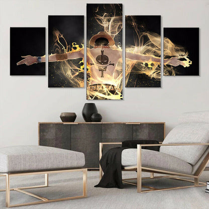 Anime One Piece Character Poster Canvas Prints Painting Wall Art Home Decor 5PCS