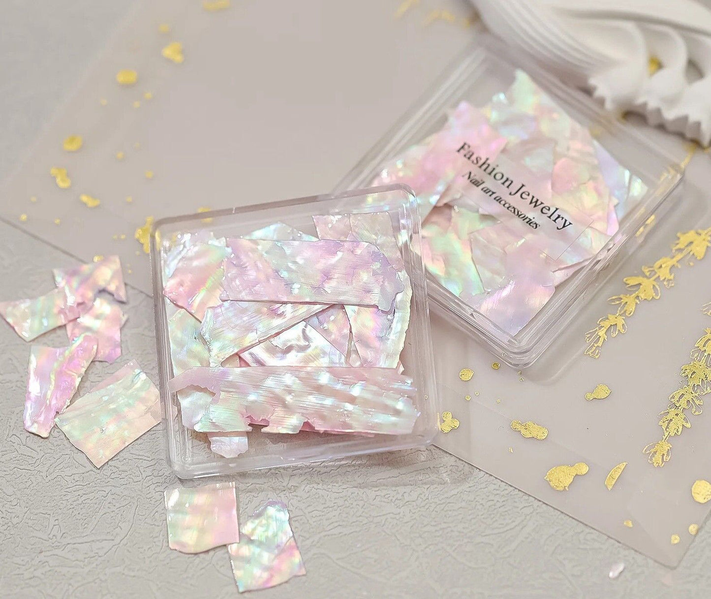 Nail Art Decorations 1 Box Abalone Shell Flakes Glitter DIY Manicure Accessories