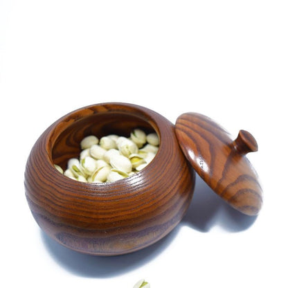 Wooden Tea Caddy 15×8.8cm Snack Nut Storage Jar Creative Wood Container