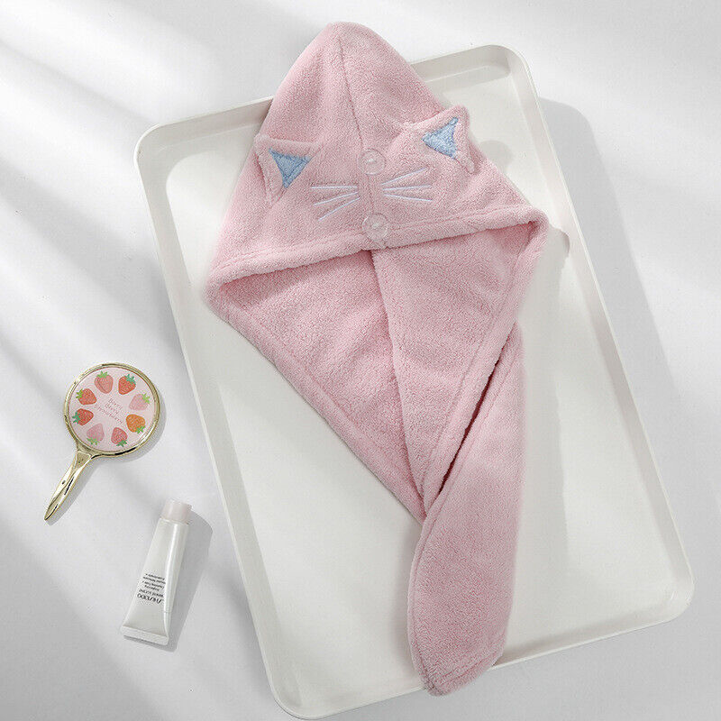 Dry Hair Cap Coral Velvet Hair Cap Quick Dry Drying Bath Shower Hat ⊰