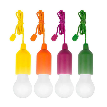 Camping Lamp Portable Battery Emergency Light LED Pull Cord BBQ Party Flashlight