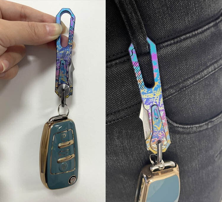 New Titanium Mini Knife Small Pocket Key Chain Pendants Folding Knife Gift