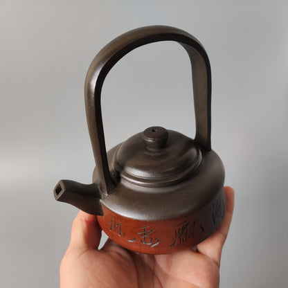 Chinese Yixing Zisha Clay Teapot Lifting Beam Pot Ancient Famous Master 280ml