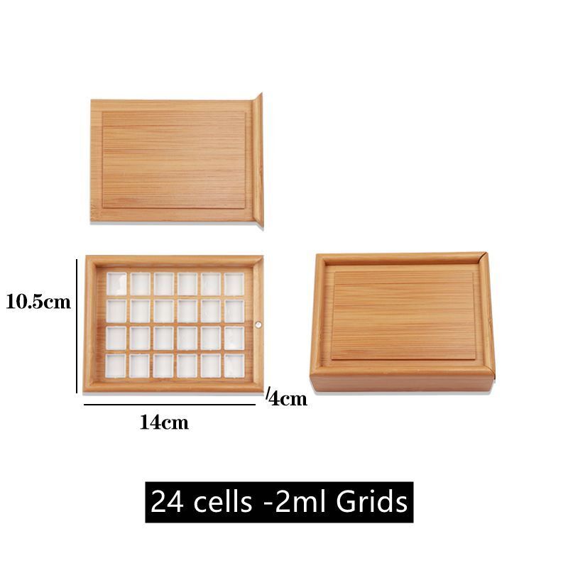 Watercolor Paint Box 24-36Cells Wooden Empty Push-Pull Flip Painting Palette Kit
