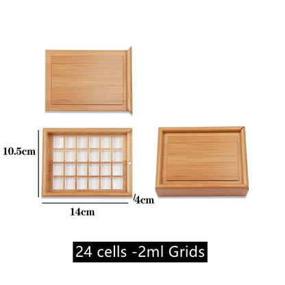 Watercolor Paint Box 24-36Cells Wooden Empty Push-Pull Flip Painting Palette Kit