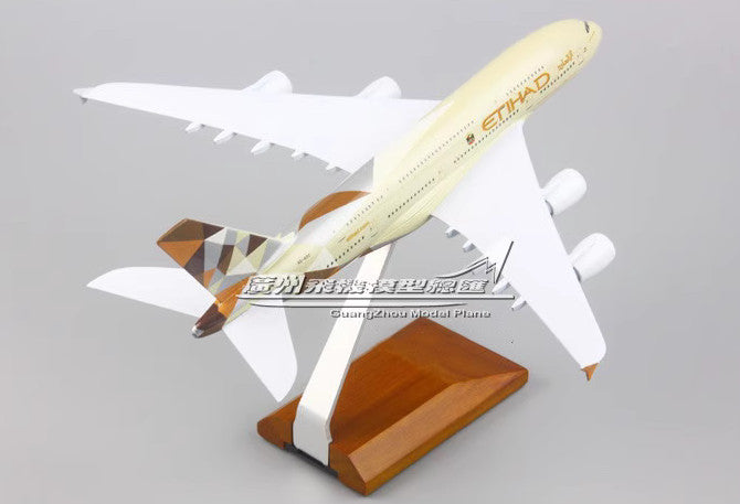 28CM ETIHAD AIRWAYS AIRBUS A380 Passenger Aircraft Plane Diecast Airplane Model