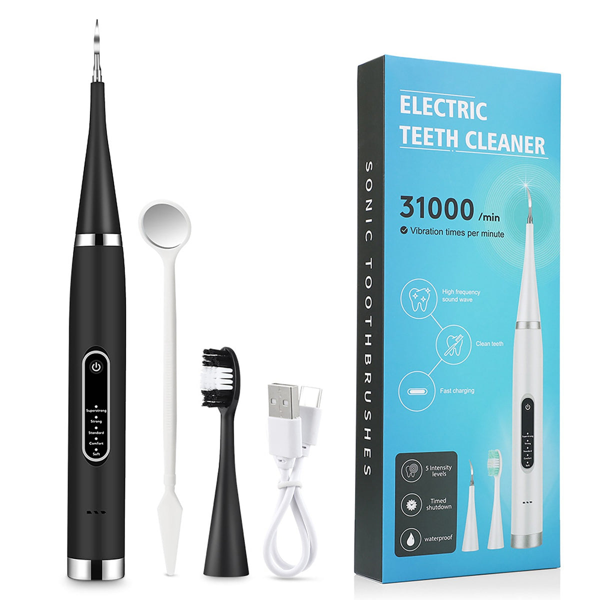Electric Tooth Dental Calculus Cleaner Tool With Toothbrush Head&ooth Mirror Afd