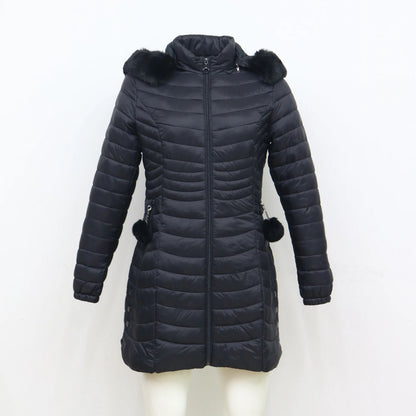 Women Winter Long Puffer Jacket Coat Outwear Clothes Plus Velvet With Fur
