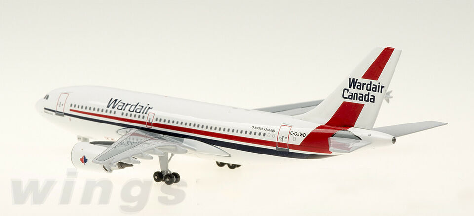 1:400 AeroClassics Wardair Canada Airbus A310-300 Passenger Plane Diecast Model