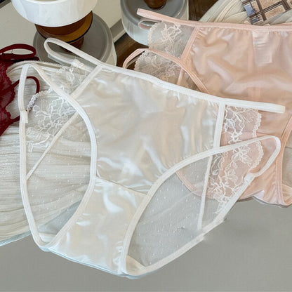 6Pack Lot Womens Sheer Satin Panties Brief Lingerie Cheeky French Underwear