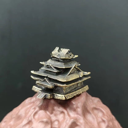 Copper Bonsai Suiseki Micro Landscape Decoration：tower Building