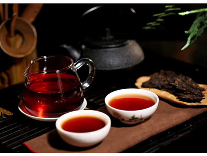 Menghai Heaven Earth Bulang Aged Rhythm Puer Shu Pu-erh Tea Cake 2015 357g Ripe