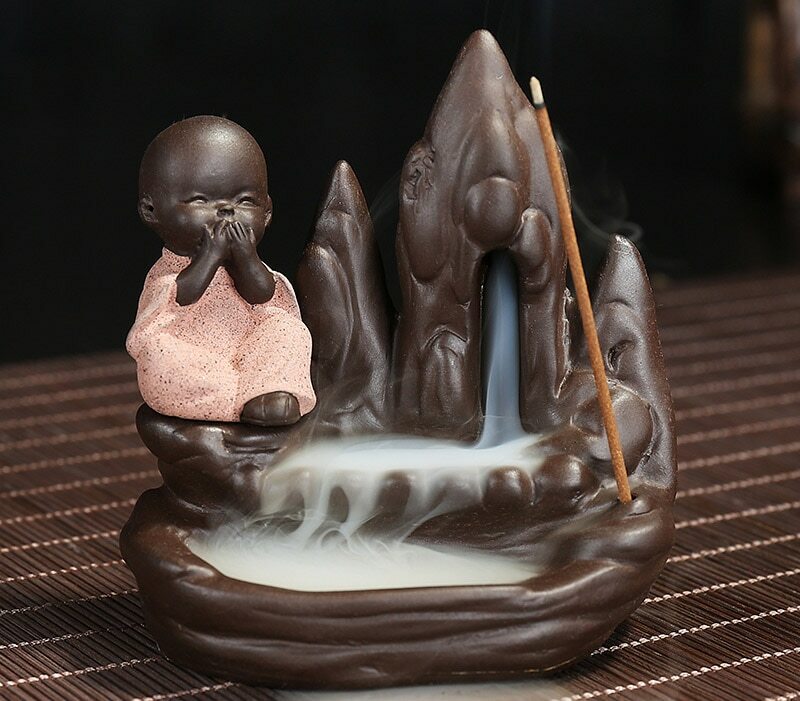 Incense Burner Incense Cones Small Buddha Censer Backflow Incense Burner Tea Set