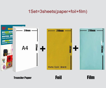 Water Transfers Decal 3Pcs Printable Laser Hot Stamping Paper Image Mug Stickers
