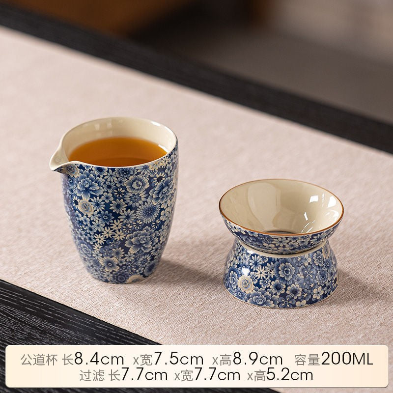 Ru Kiln Blue and White Three Cai Gaiwan Ceramic Tea Cups Household Tea Bowls