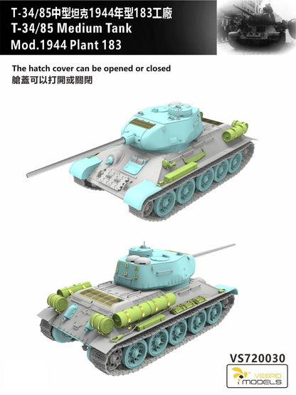 VESPID MODELS VS720030 1/72 T-34/85 Medium Tank Mod.1944 Plant 183