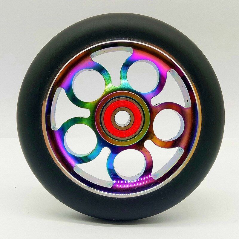 4pcs Stunt Scooter Wheels 100mm Aluminum Alloy Hub High-elastic PU Skates Wheels