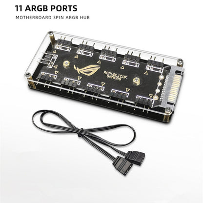 5V 3-Pin RGB 10 Hub Splitter SATA Power 3pin ARGB Adapter Extension Cable A