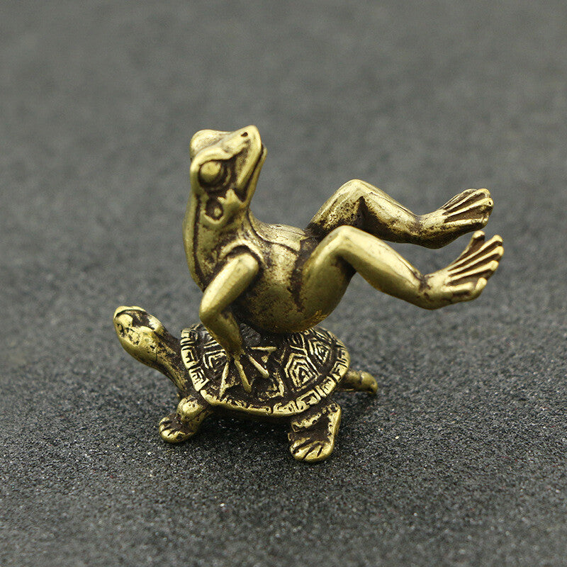 Antique Bronze Tortoise Frog Ornaments Tea Pet Incense Sticks Chinese Accessorie
