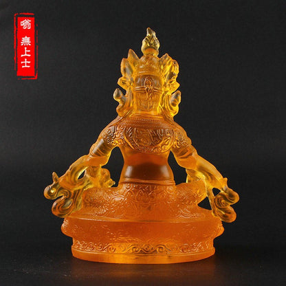 Traditional Yellow Jambhala Buddha Statue Esoteric Buddhism Vajrayana Ornament