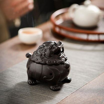 4.25 "Ceramic Pixiu Plate Incense Burner Creative Incense Incense Dao Tea Pet