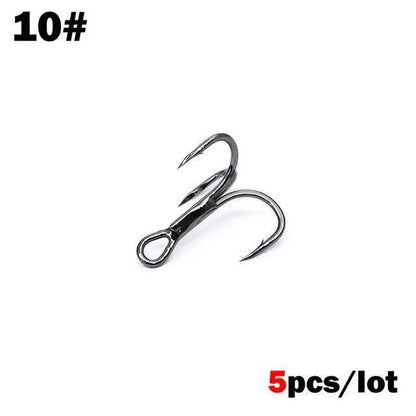 5 Hooks for Each Pack Black Nickle fishing Blade Forged Treble Hooks