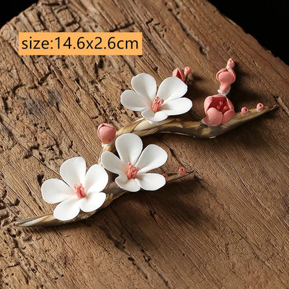 Chinese Ceramic Tea Pet Decoration Handmade Flower Shape Tea Teaware Accessories