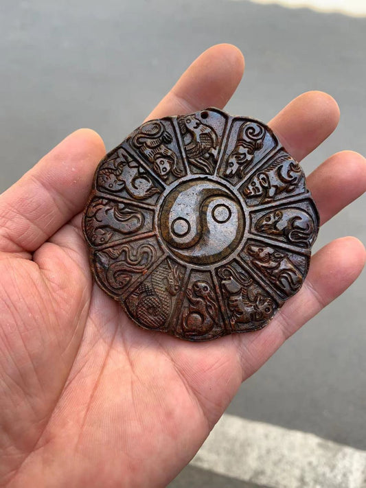 1pc Zodiac Jade Pendant Ornament Collect Decor Pendant