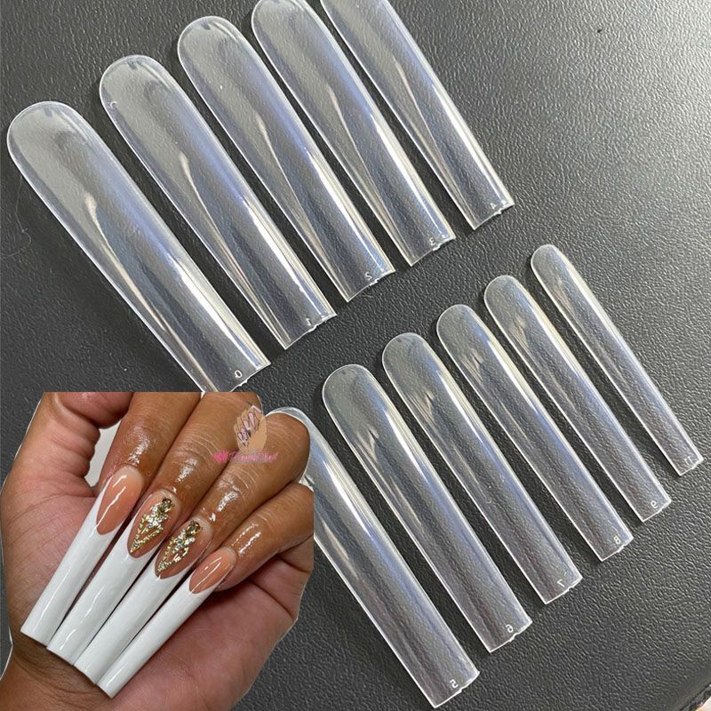 Fake Nail Tips Plastic 3XL Extra Long Stiletto Acrylic Full Manicure Tool 240Pcs