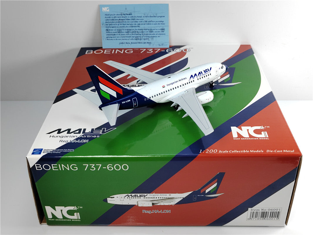 1:200 NG Model Hungarian Airlines B737-600 Airplane Diecast Aircraft Model