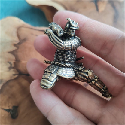 Brass Samurai Incense Holder Stick Incense Burner for Sandalwood Agarwood
