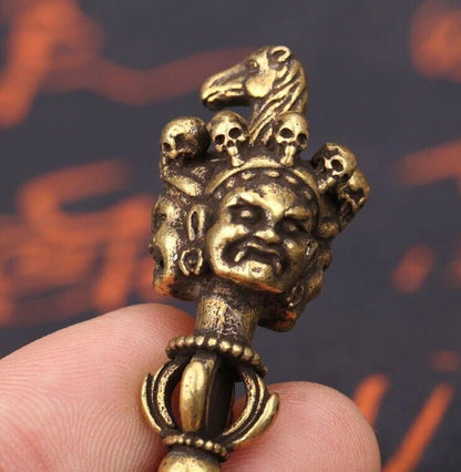 Pestle Vajry Statue Small Sculpture Tabletop Figurine Home Decor Brass