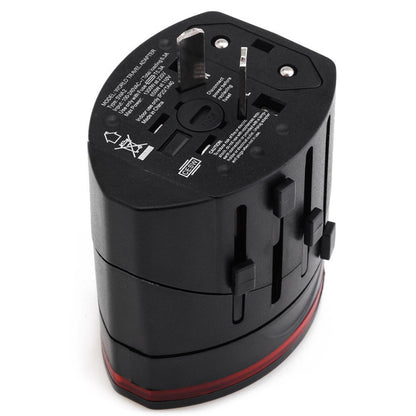 Travel Adapter USA, UK, EU, AUS/CNY Charger Power Plug Converter + 2 USB Ports