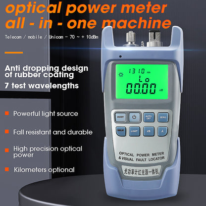 AUA-9A Optical Power Meter with Visual Fault Locator Optic Fiber Tester VFL 20MW