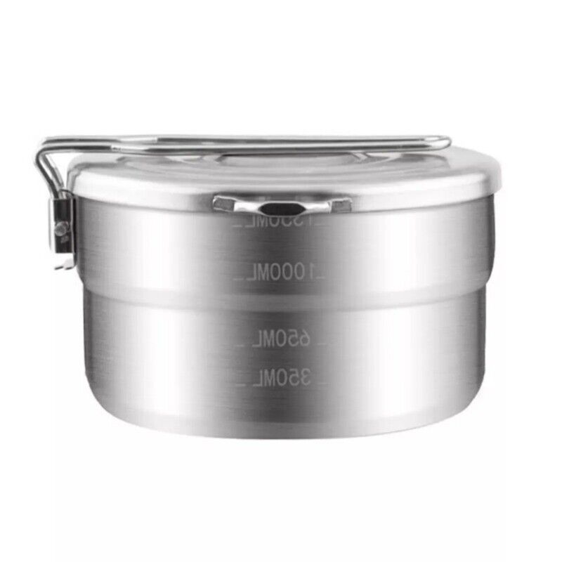 304 Stainless Steel Lunch Case With Storage Bag Camping Pot Tableware Outdoor