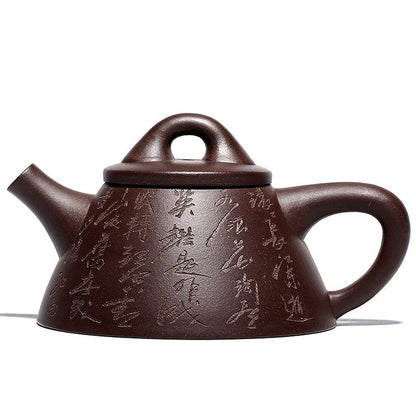 240ml Yixing Purple Clay Chinese Character Pattern Teapot Tea Set Kung Fu Tea