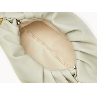 Genuine Cow Leather Handbag Thick Thin Chain Cloud Dumplings Clutch Shoulder Bag