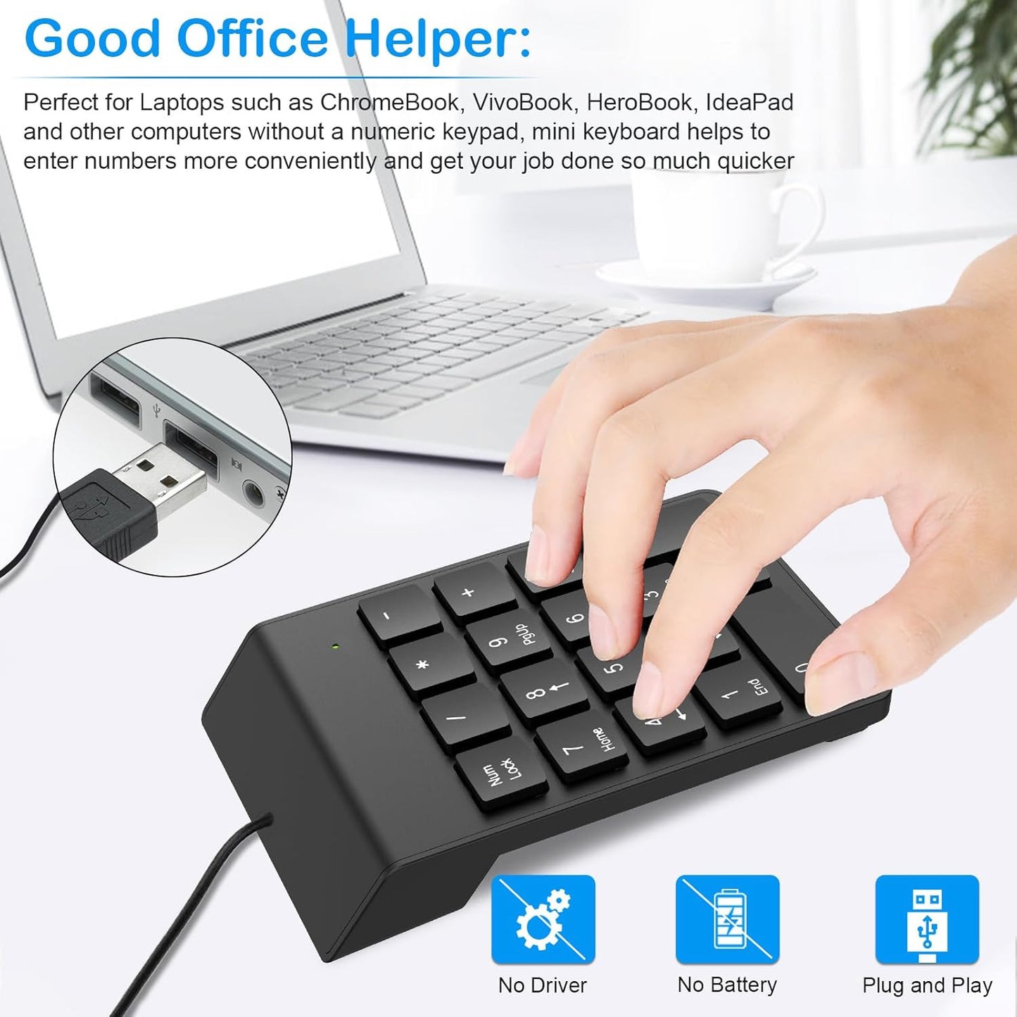 Wireless USB Number Numpad Numeric Keypad Number Keyboard For Laptop Desktop Lot