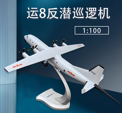 1:100 42CM China Y-8 Anti Submarine Patrol Aircraft Diecast Military Scout Model