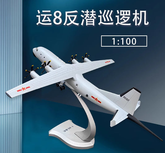 1:100 42CM China Y-8 Anti Submarine Patrol Aircraft Diecast Military Scout Model