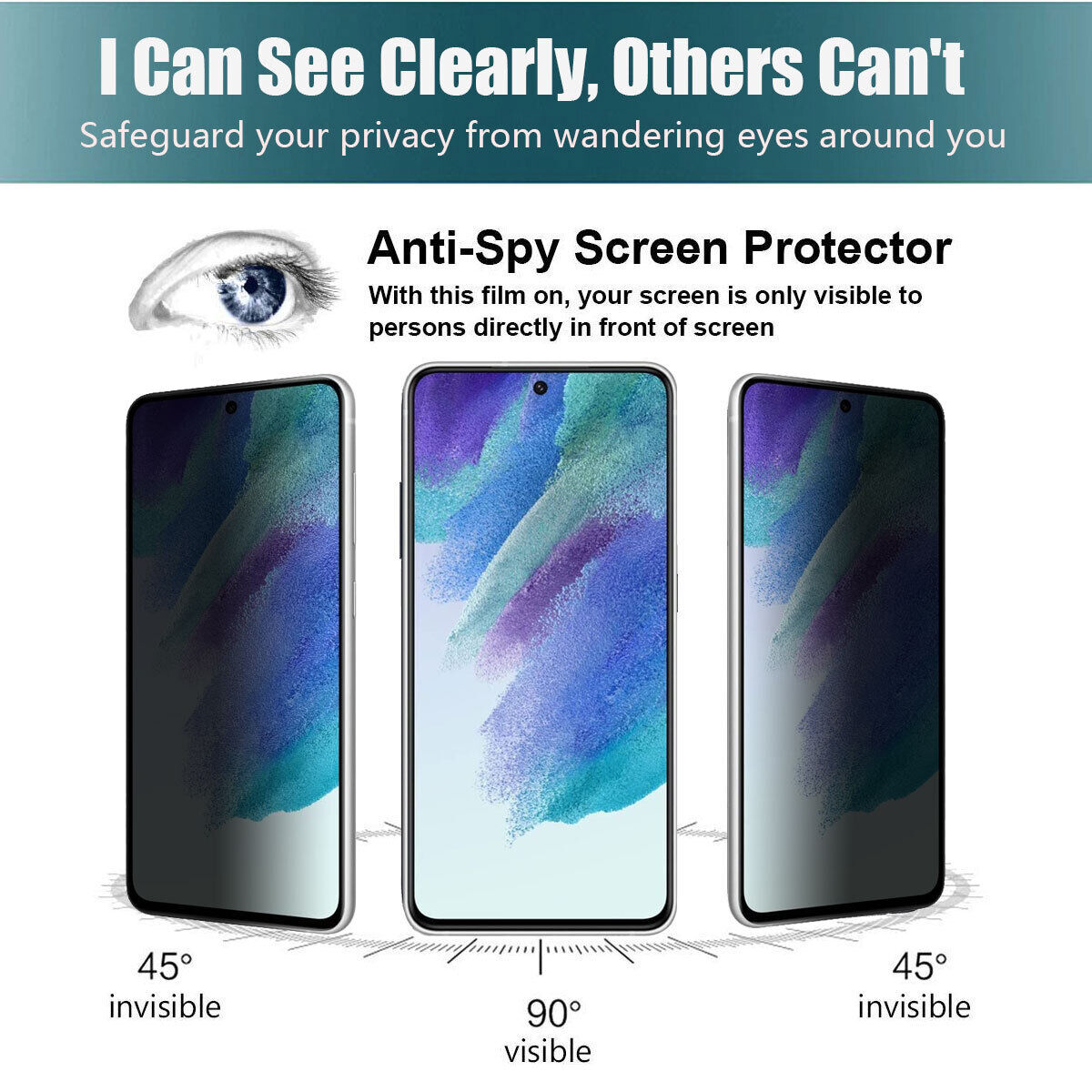 For Samsung Galaxy S21 FE 5G Thin Fit Privacy Tempered Glass Screen Protector