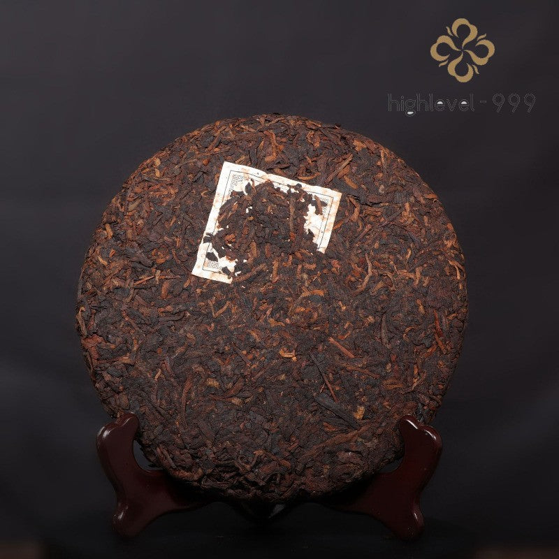 357g Ripe Pu'er Tea Cake Yunnan Laobanzhang Kunlushan Ancient Tree Aged Tea