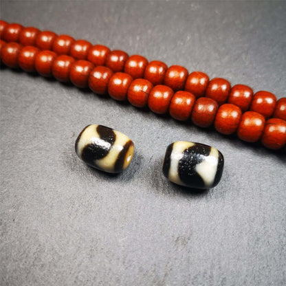 Tibetan Tiger Tooth Dzi Marker Beads for Mala Necklace Accessories