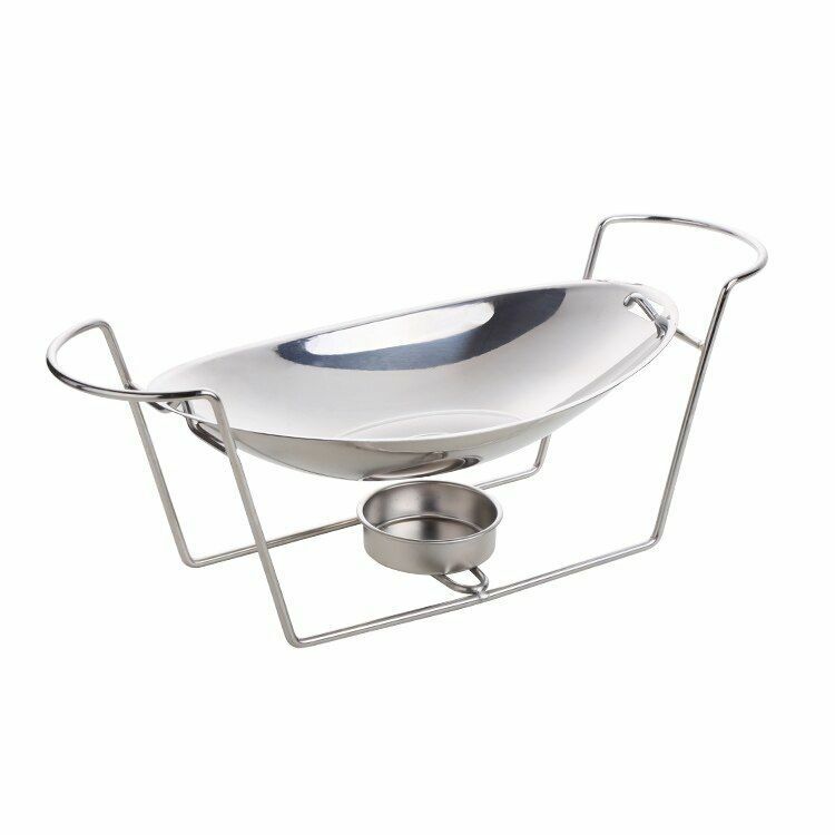 Kitchen Alcohol Stove 38.5x10.5x14.5cm Stainless Steel Chafing Dish Fuel Boilers