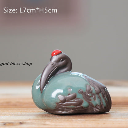 Porcelain Tea Pet Small Home Decoration Crackle Glaze Geyao China Tea Play New