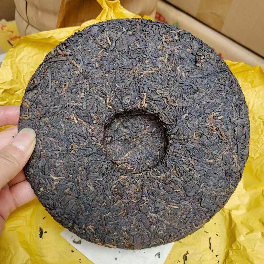357g Yunnan Aged Puerh Ripe Tea Authentic 1988 Songpin Cooked Puer Old Tea Cake
