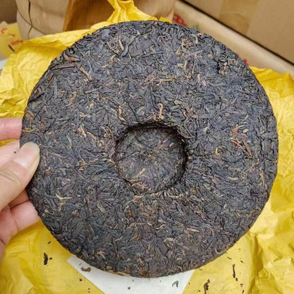 357g Yunnan Aged Puerh Ripe Tea Authentic 1988 Songpin Cooked Puer Old Tea Cake
