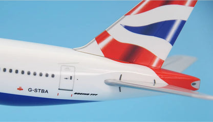 37CM 1:200 Risesoon British Airways BOEING 777-300ER Airplane ABS Plastic Model
