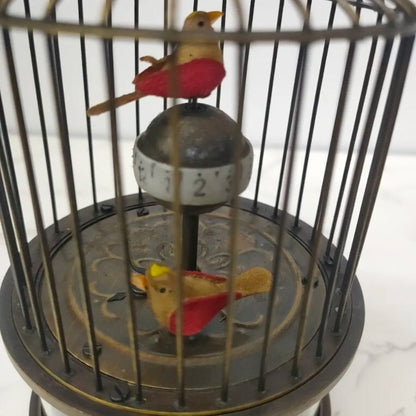 New Good Brass Birdcage Mechanical Table Clock Decor